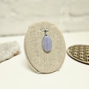 Pendentif en Calcédoine bleue