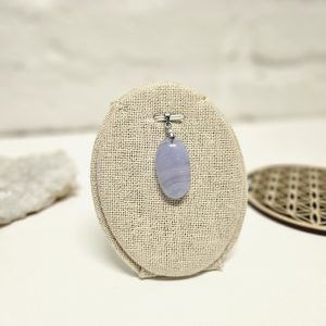 Pendentif en Calcédoine bleue