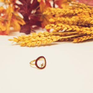 Bague Étoile et Strass Rouge