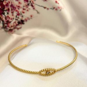 Bracelet jonc ouvert en acier inoxydable Œil LOUNA