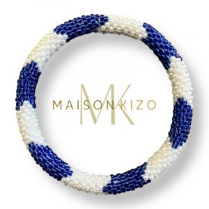 Bracelet Népalais Maison Kizo Blanc et Bleu