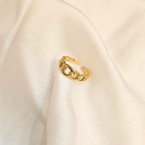 Bague Acier Doré Evonna