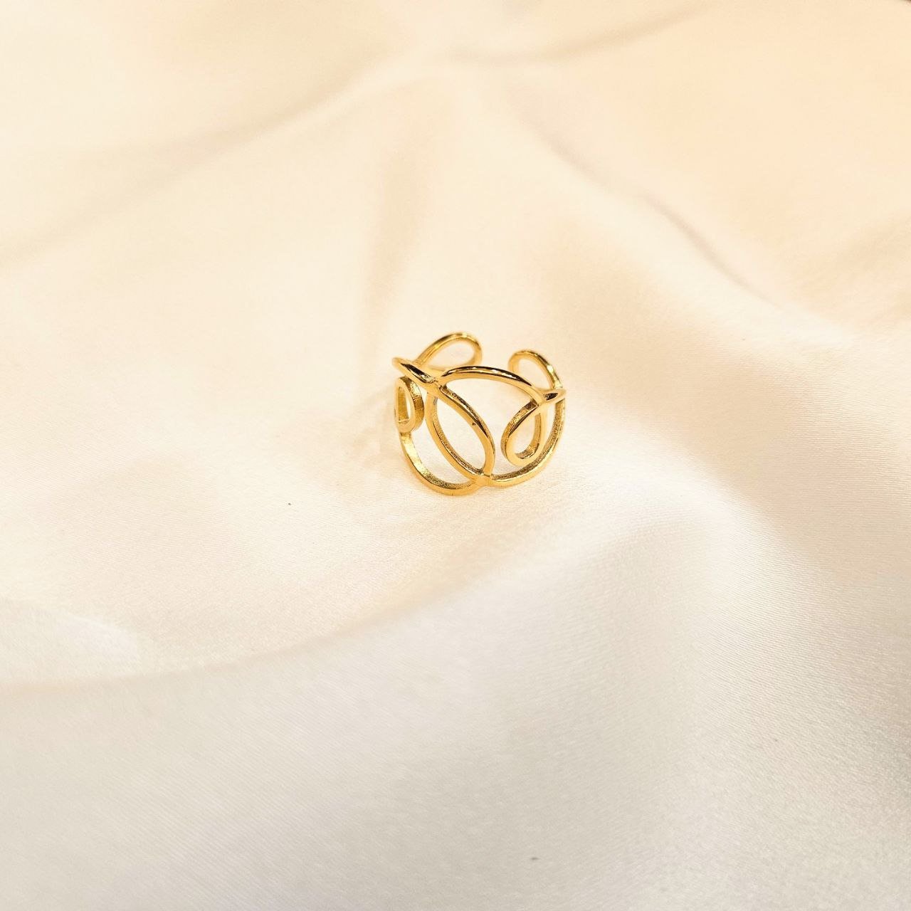 Bague Acier Doré Luna