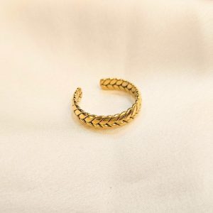 Bague Acier Doré Mariko