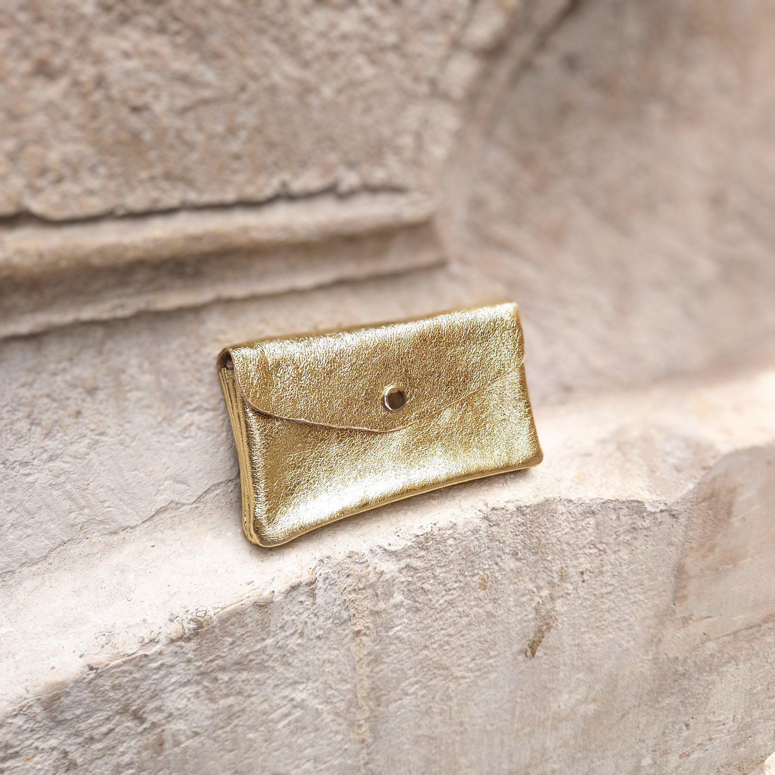 Portefeuille cuir Grand format Doré