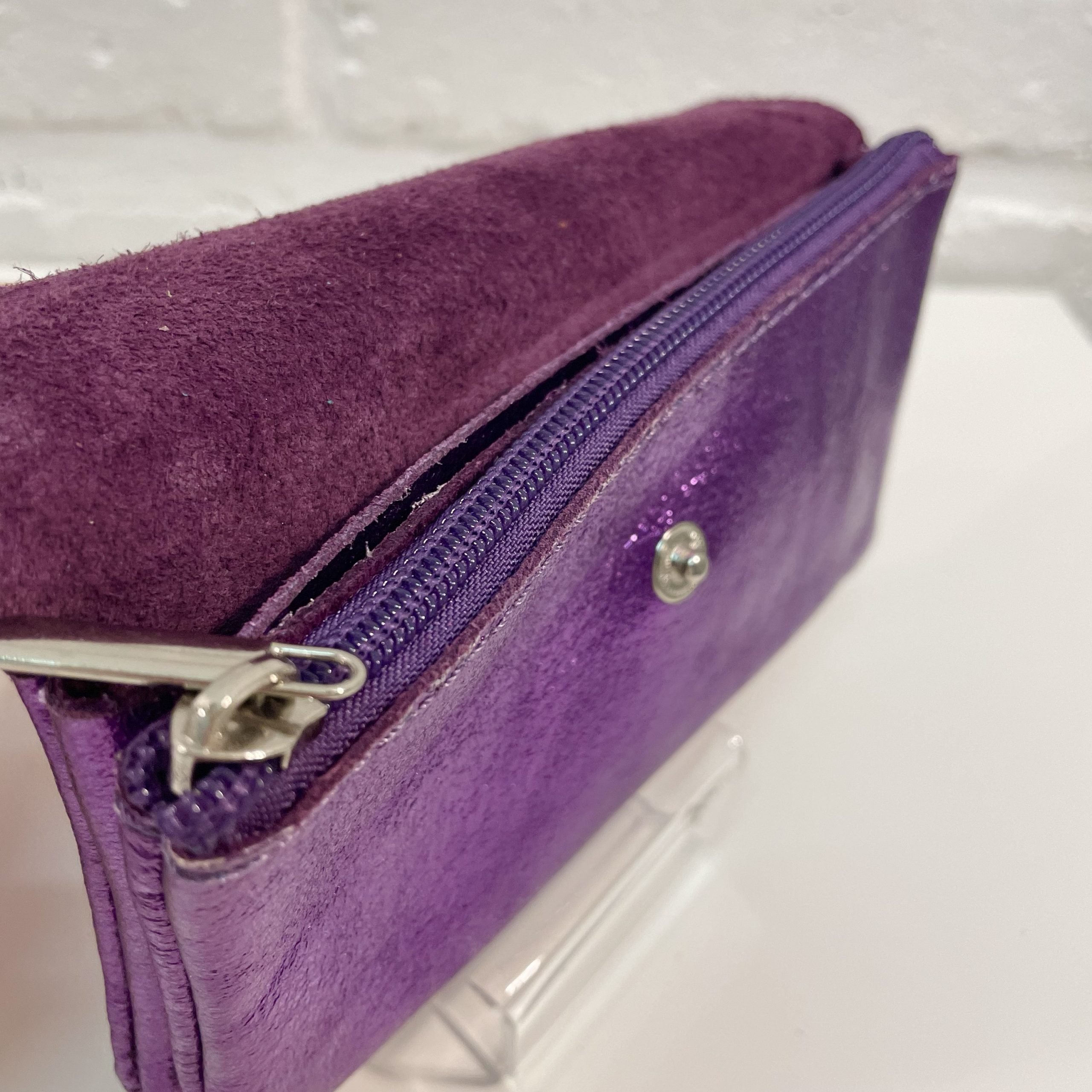 Portefeuille cuir Grand format métallisé compacte – Image 2