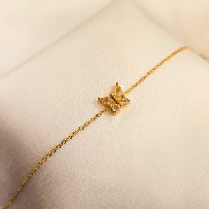 Bracelet acier inoxydable doré papillon