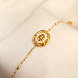 Bracelet acier inoxydable doré et blanc Abi