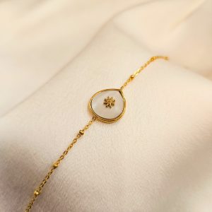 Bracelet acier inoxydable et nacre Lily