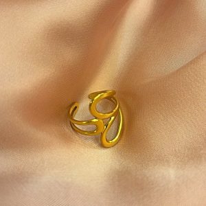 Bague Acier Doré ajustable