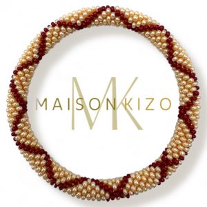 Bracelet Népalais Doré Bordeaux