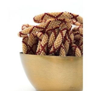 Bracelet Népalais Doré Bordeaux