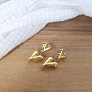 Boucles d’oreilles pendantes cœurs