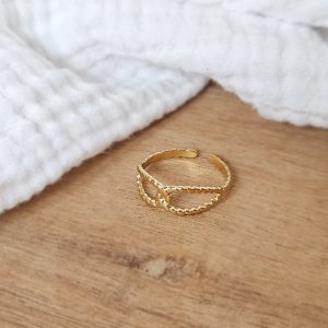 Bague enlacée acier inoxydable