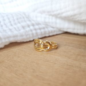 Bague noeud doré
