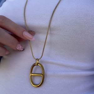 Sautoir maille marine doré unique